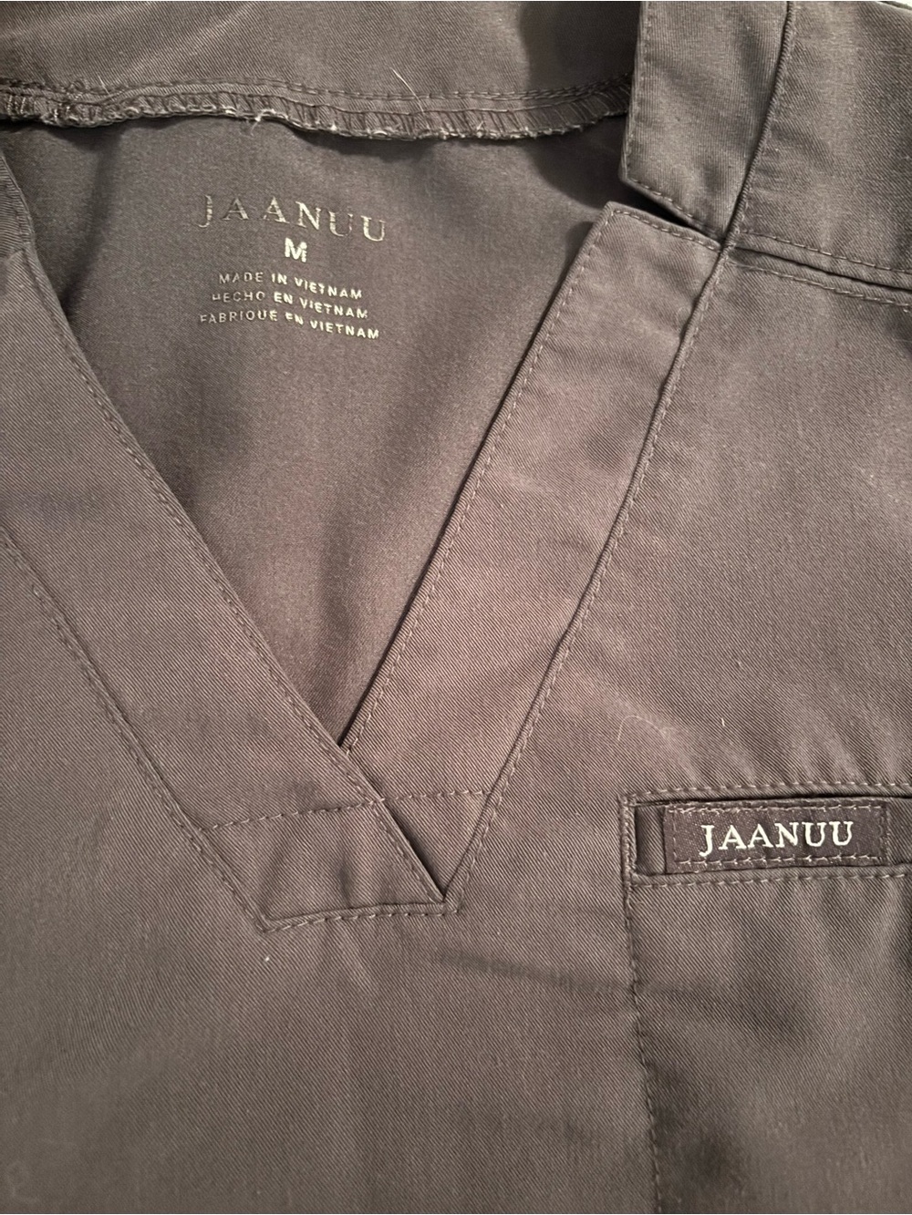 Jaanuu Black V-Neck Medical Scrub Top